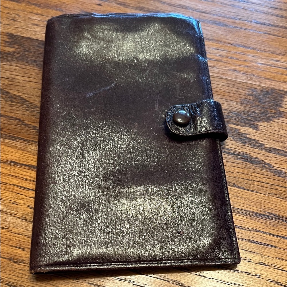 Vintage Brown Leather Passport Wallet